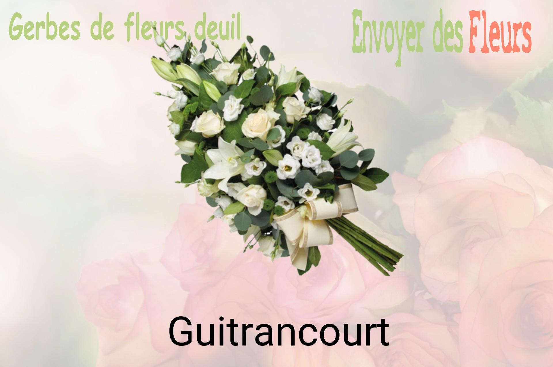 Gerbe de fleurs de deuil livrée à Guitrancourt